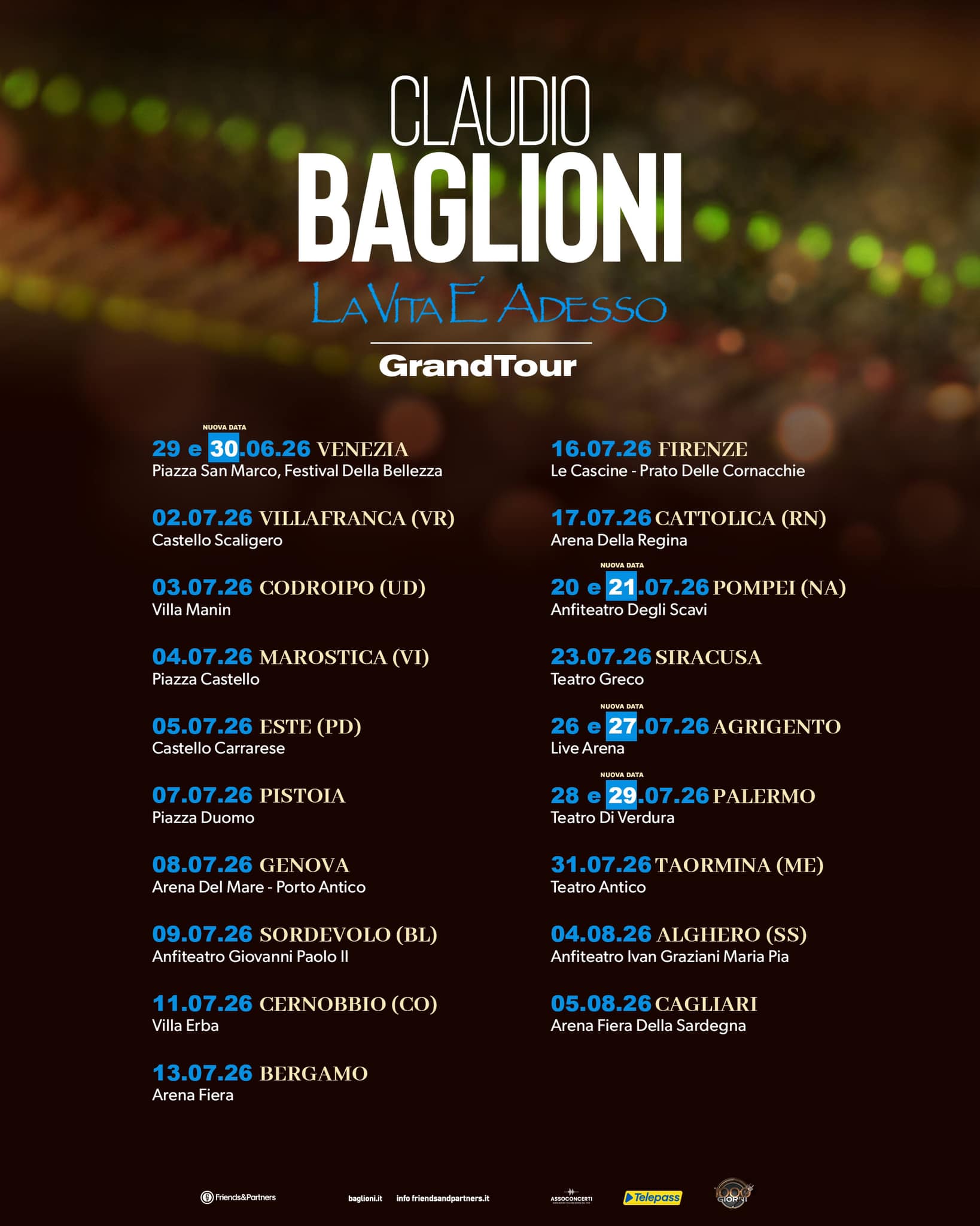 Claudio Baglioni Tour Poster