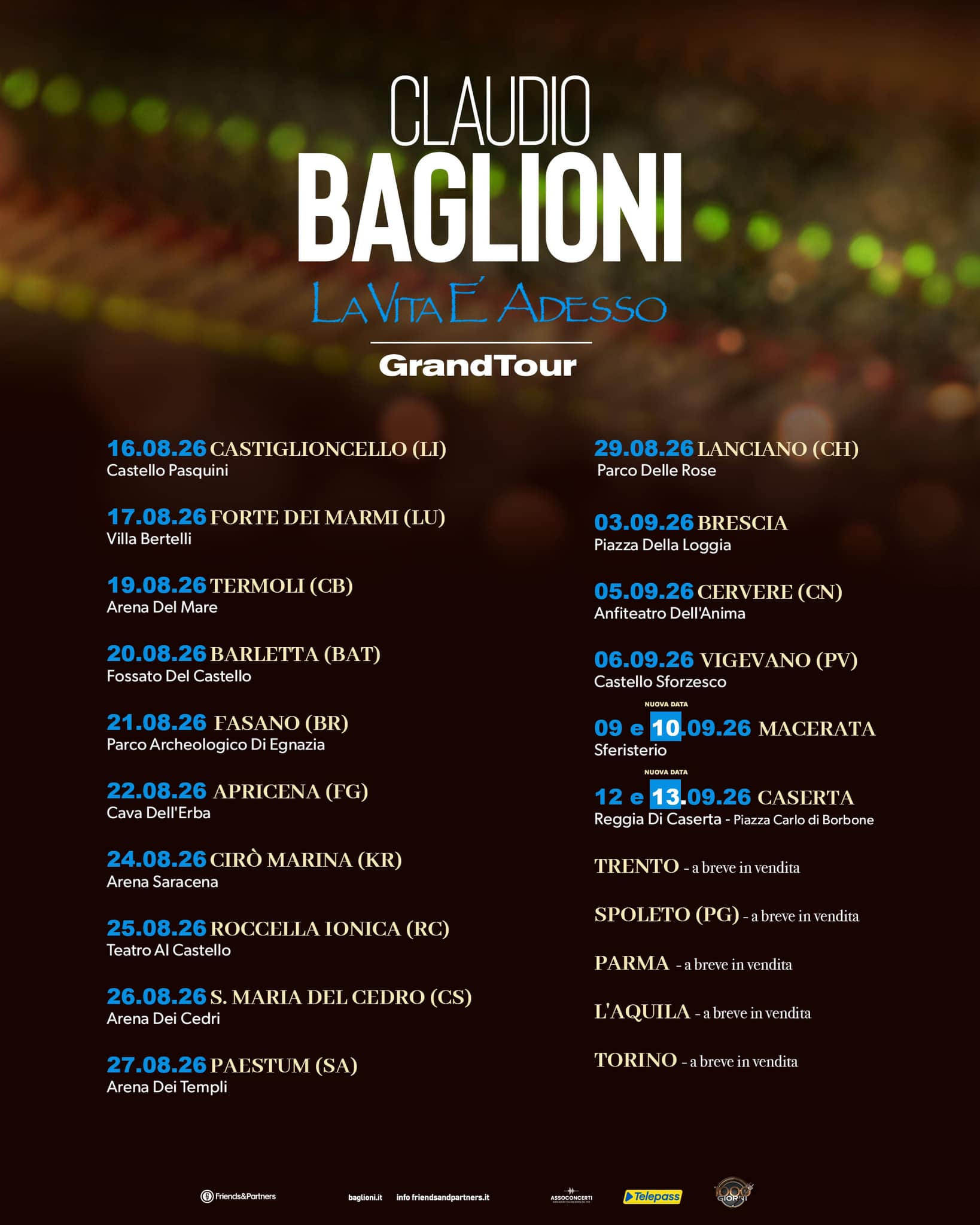 Claudio Baglioni Tour Poster